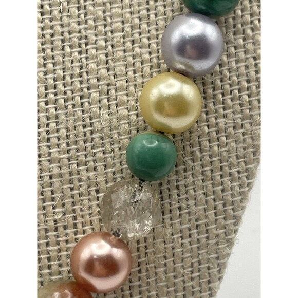 Vintage French Christian Lacroix Pearl & Stone Bead Necklace Sterling Clasp 20” - Picture 11 of 16